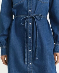Puff Sleeve Denim Dress