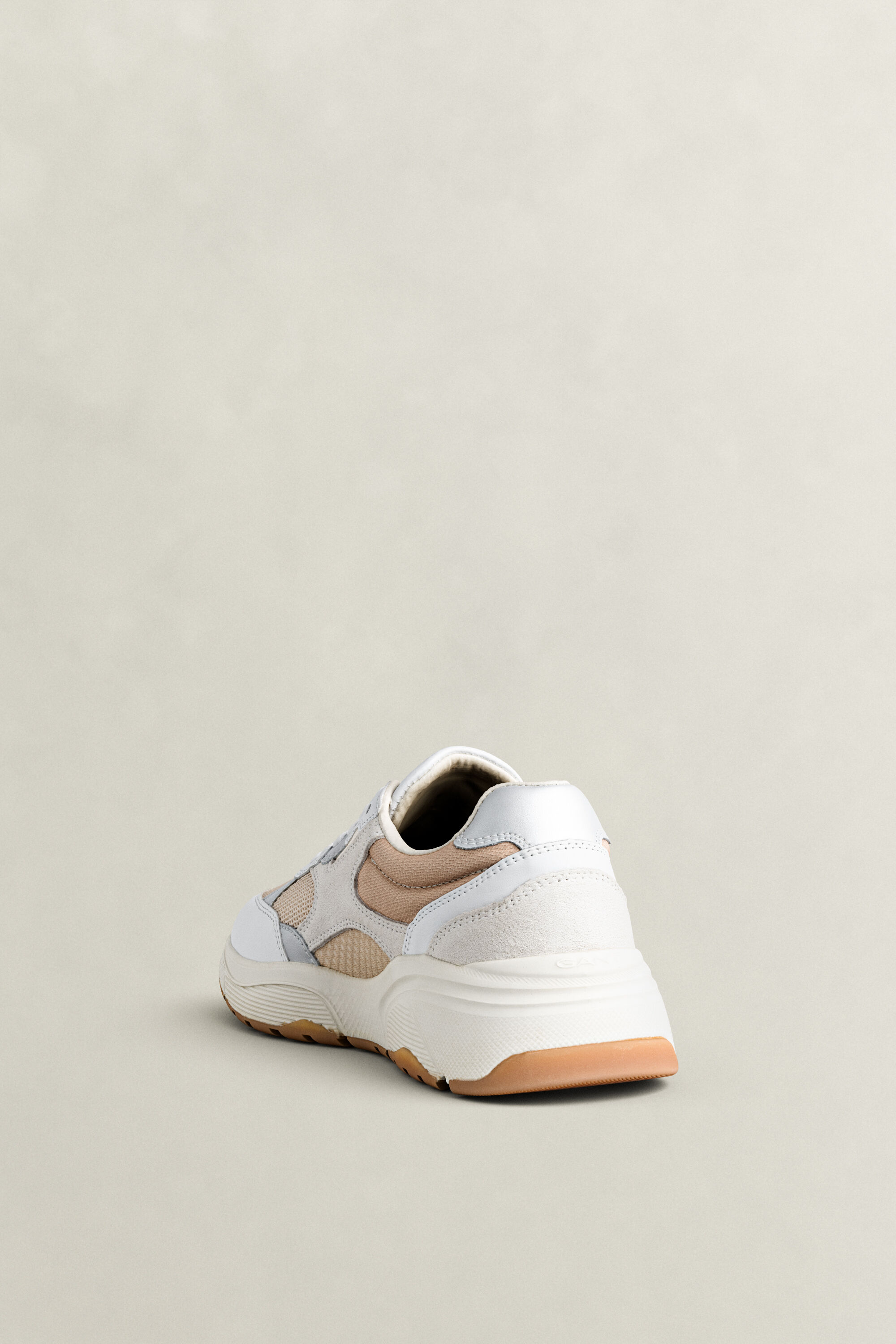 Newile Leather Nylon Sneakers — ECRU