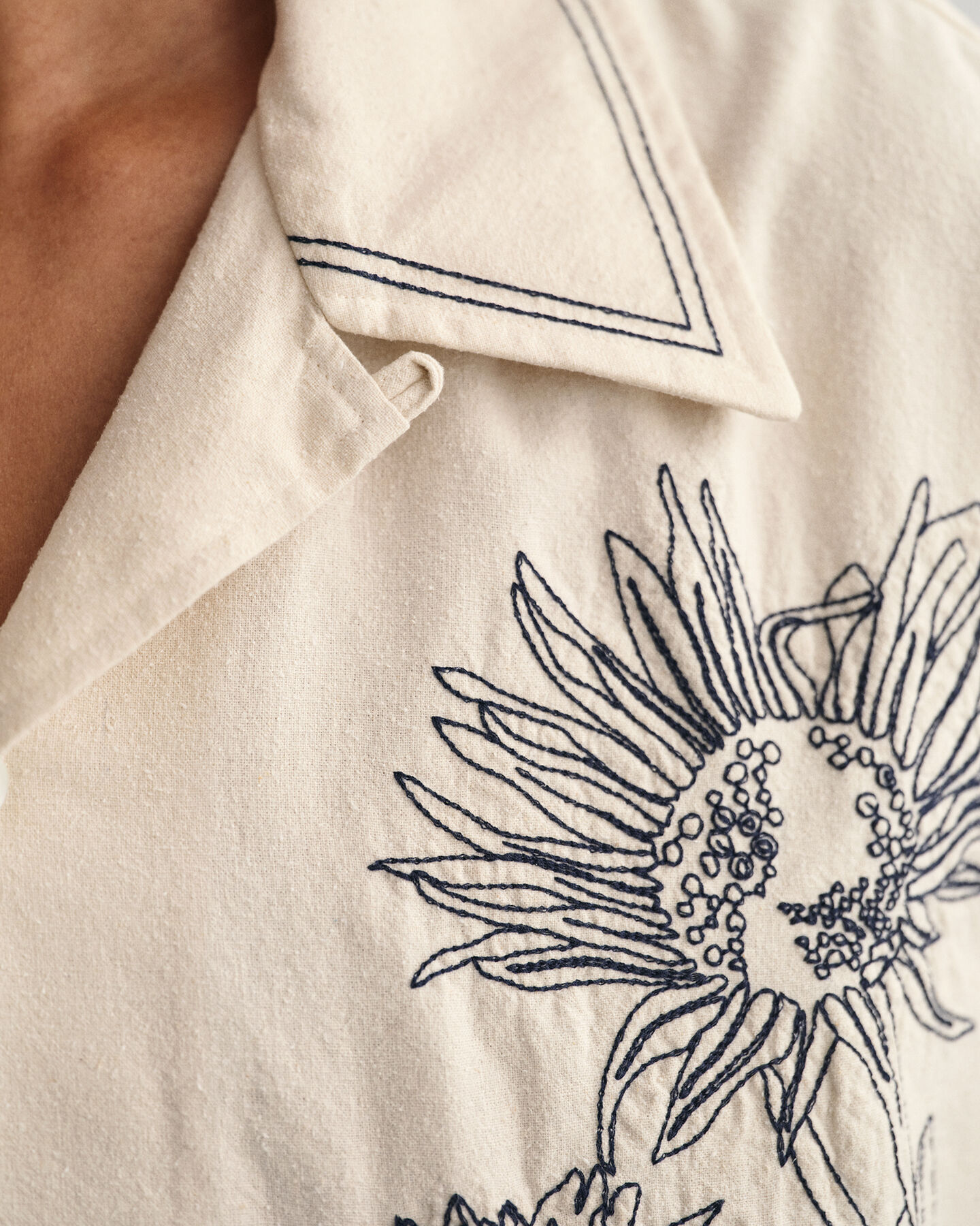 Oversized Embroidered Short Sleeve Shirt