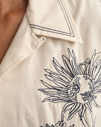 Oversized Embroidered Short Sleeve Shirt