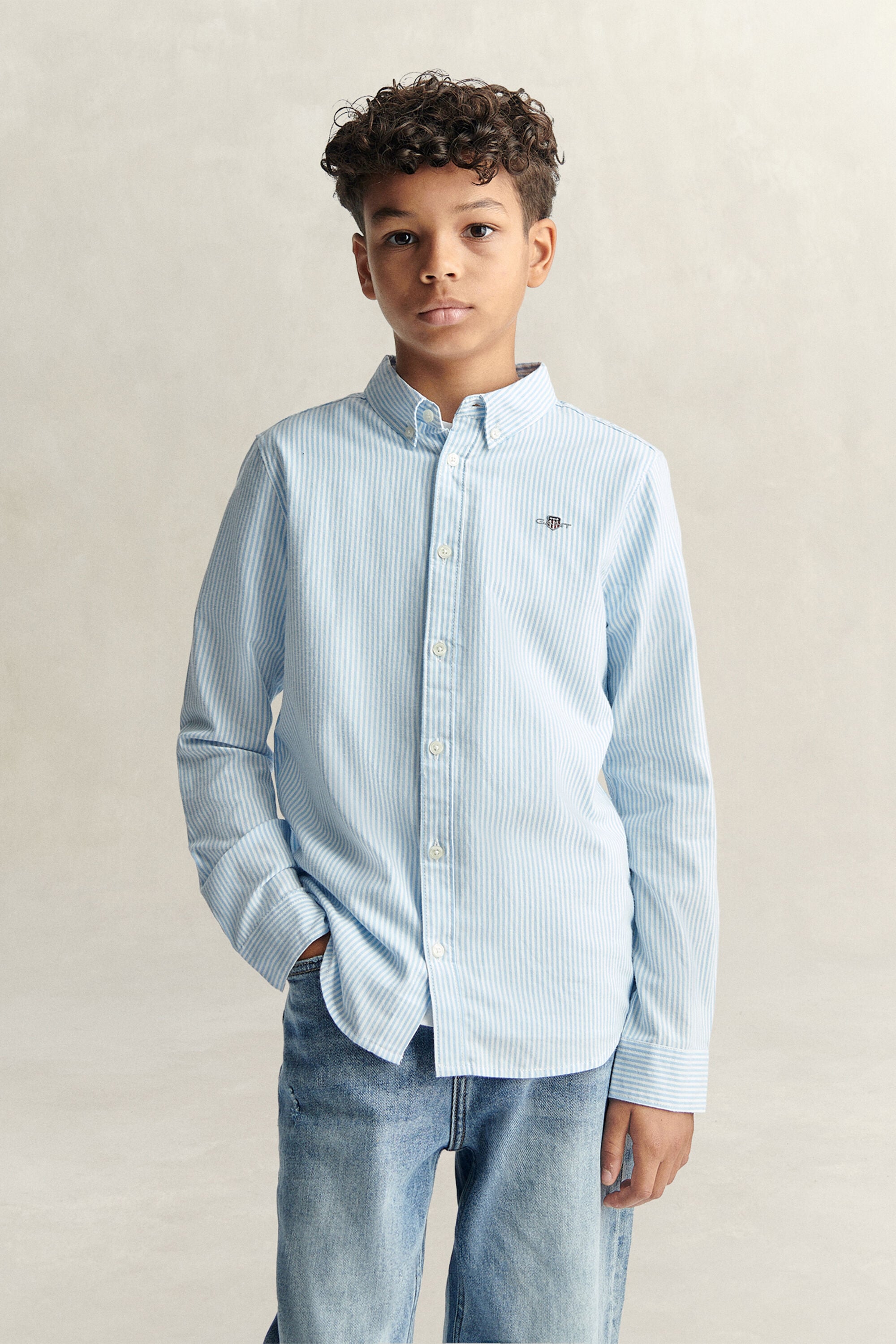 Teen Boys Shield Striped Oxford Shirt