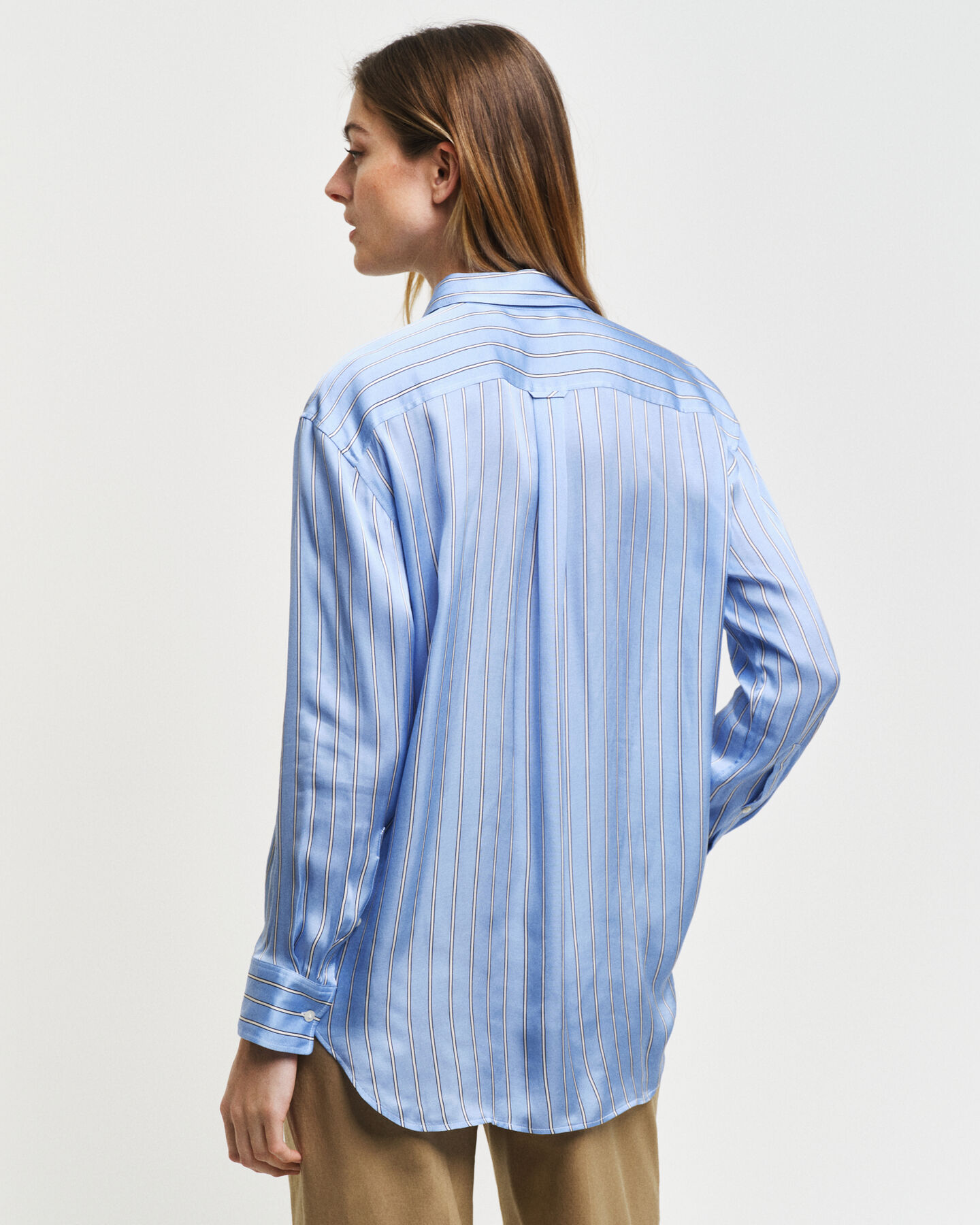 Relaxed Fit Striped Fluid Shirt