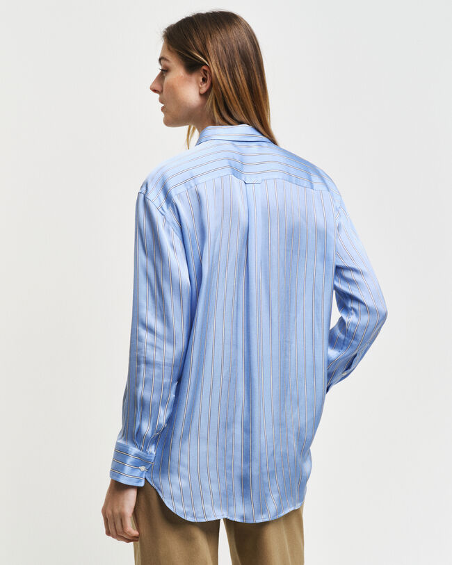 Relaxed Fit Striped Fluid Shirt