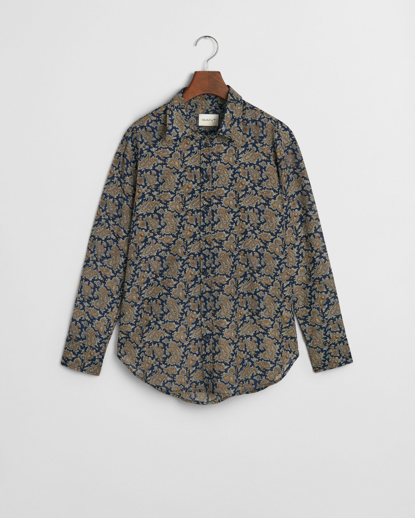 Relaxed Fit Paisley Cotton Silk Shirt