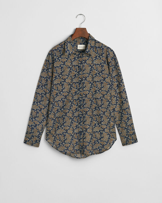 Relaxed Fit Paisley Cotton Silk Shirt
