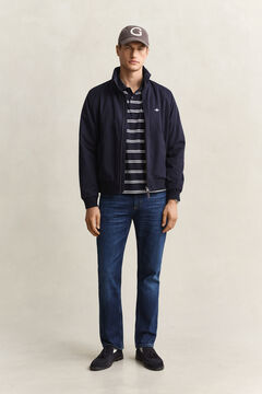Striped Pima Cotton Polo Shirt — EVENING BLUE 6