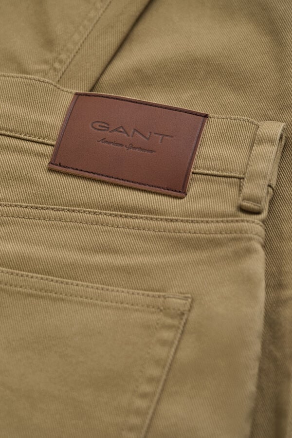 Slim Fit Twill Jeans — LIGHT TAUPE