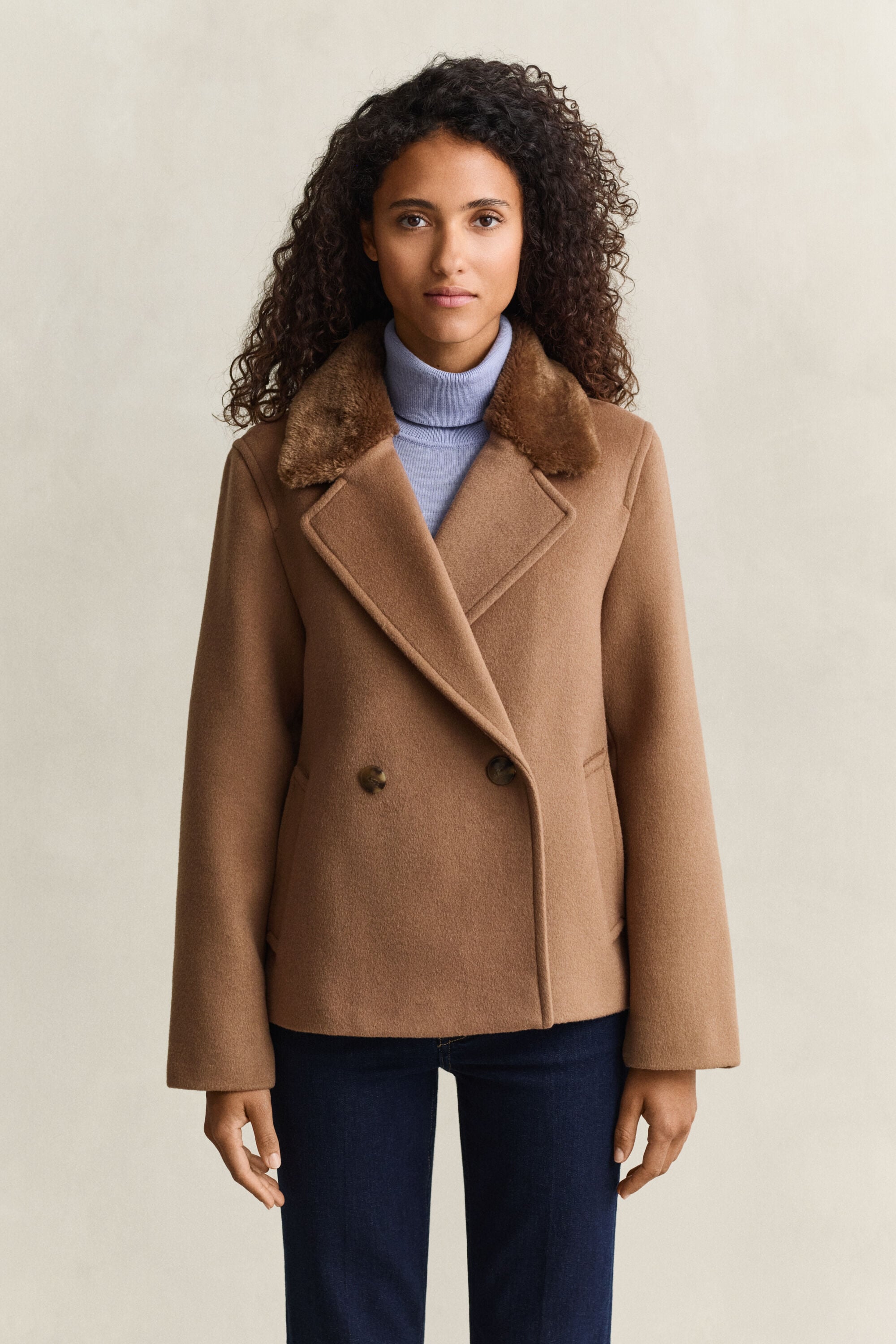 Faux Fur Collar Jacket