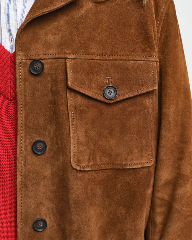 Relaxed Fit Suede Blazer