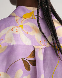 Regular Fit Floral Print Cotton Silk Shirt