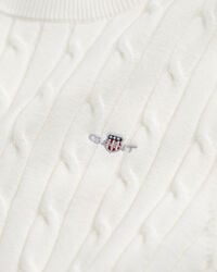 Stretch Cotton Cable Knit Sweater