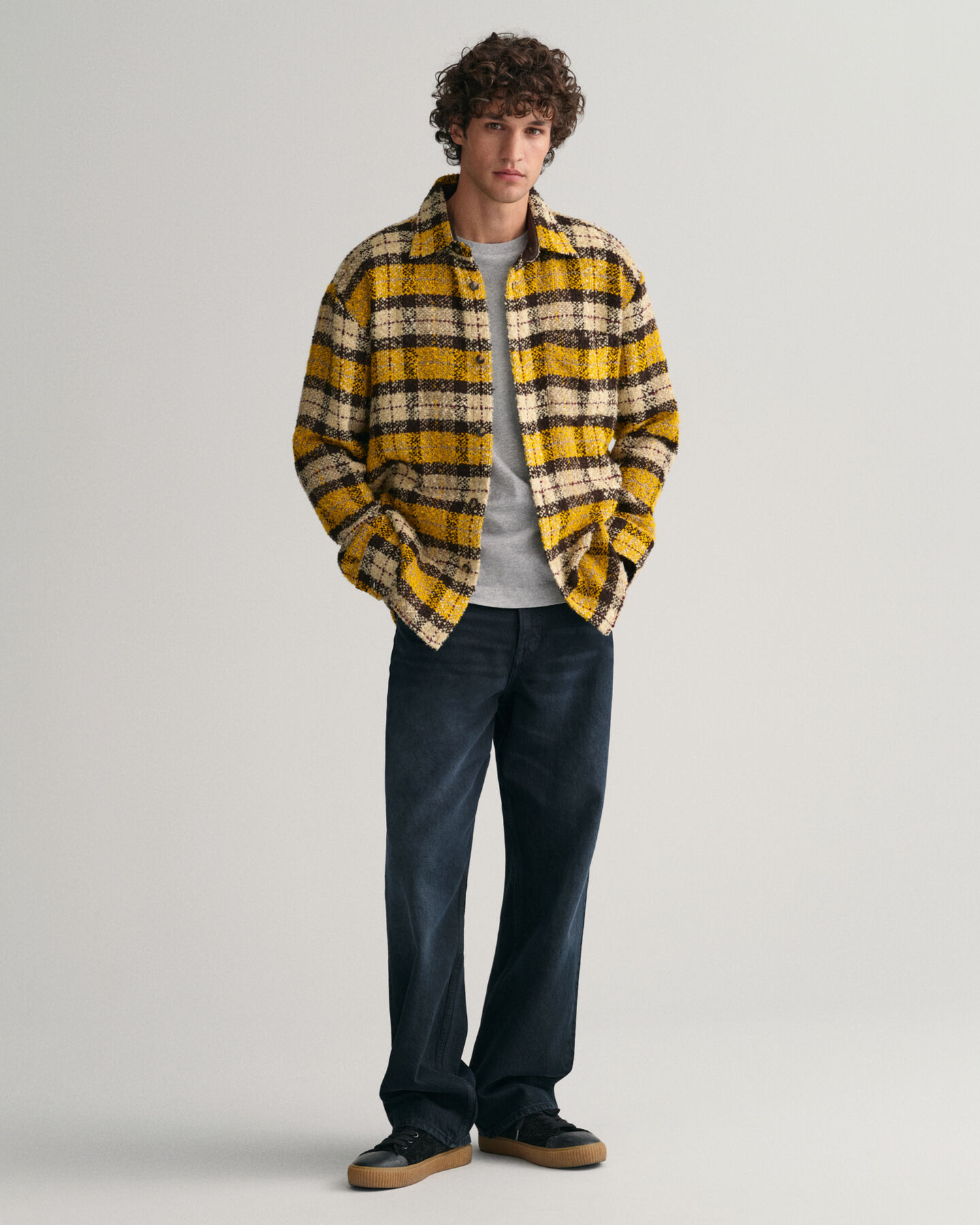 Oversized Boucl&eacute; Checked Shirt