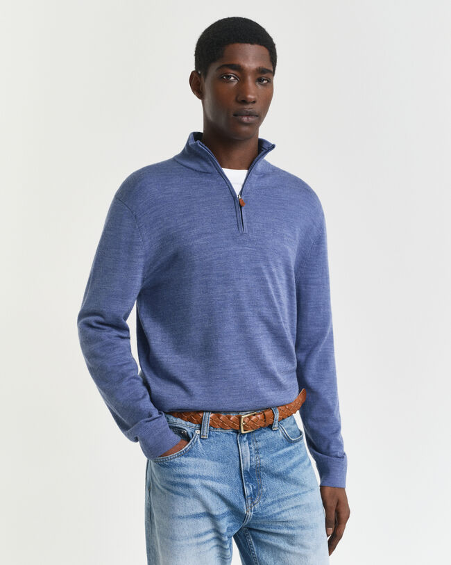 Extra Fine Merino Wool Half-Zip Sweater