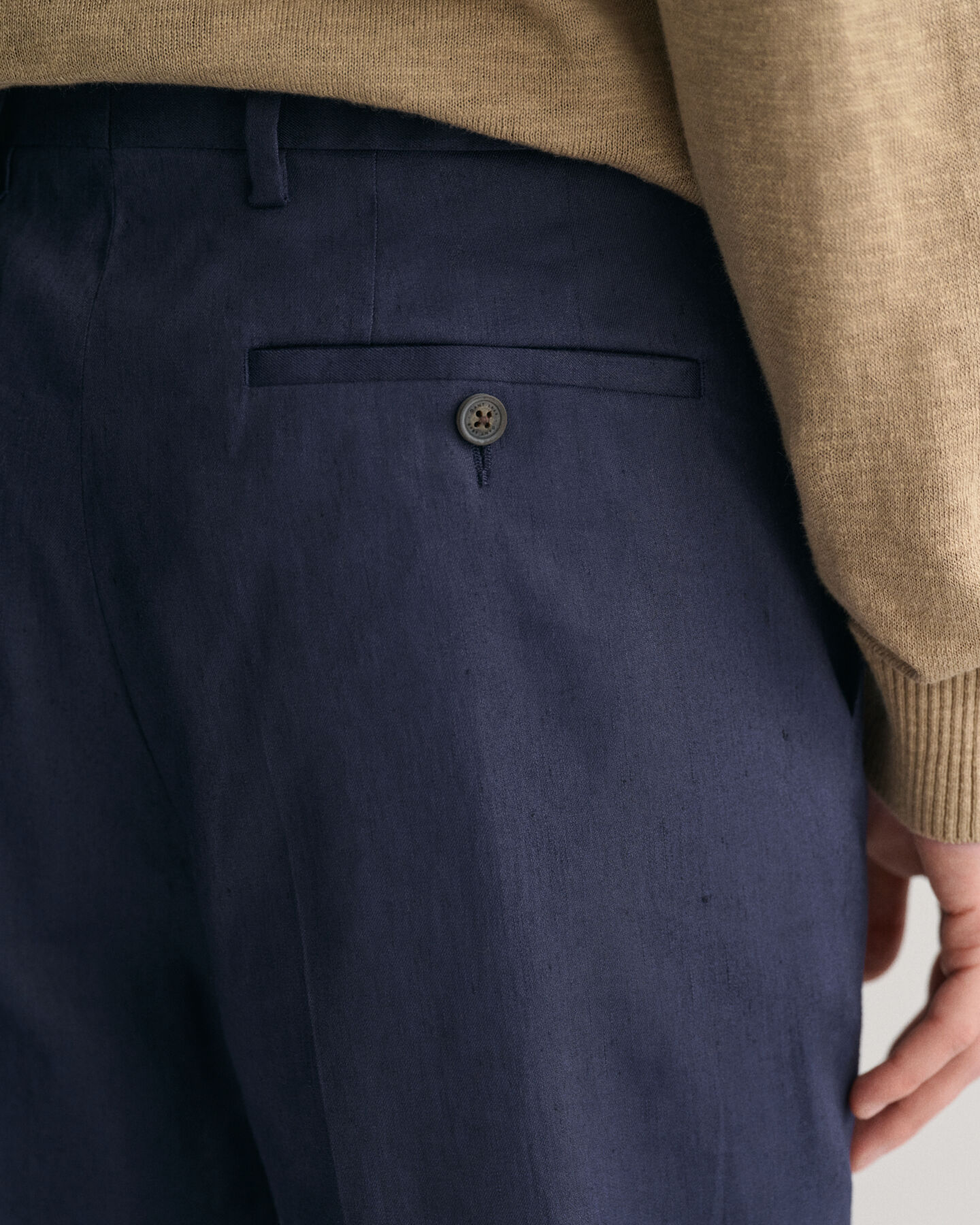 Slim Fit Cotton Linen Suit Pants