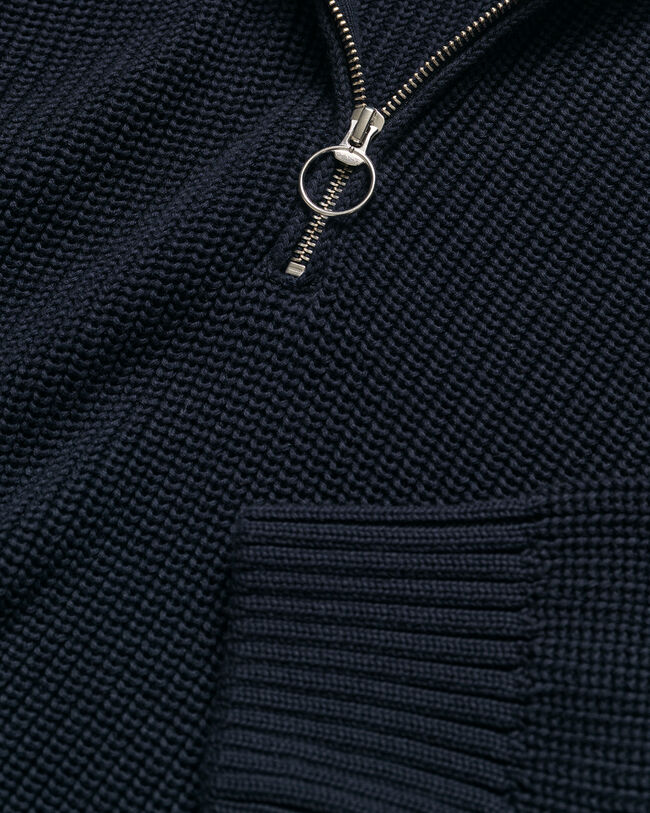 Ribbed Half-Zip Sweater