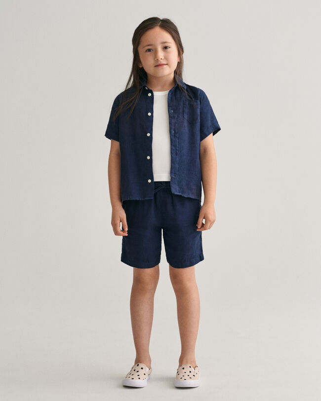 Kids Linen Short Sleeve Shirt
