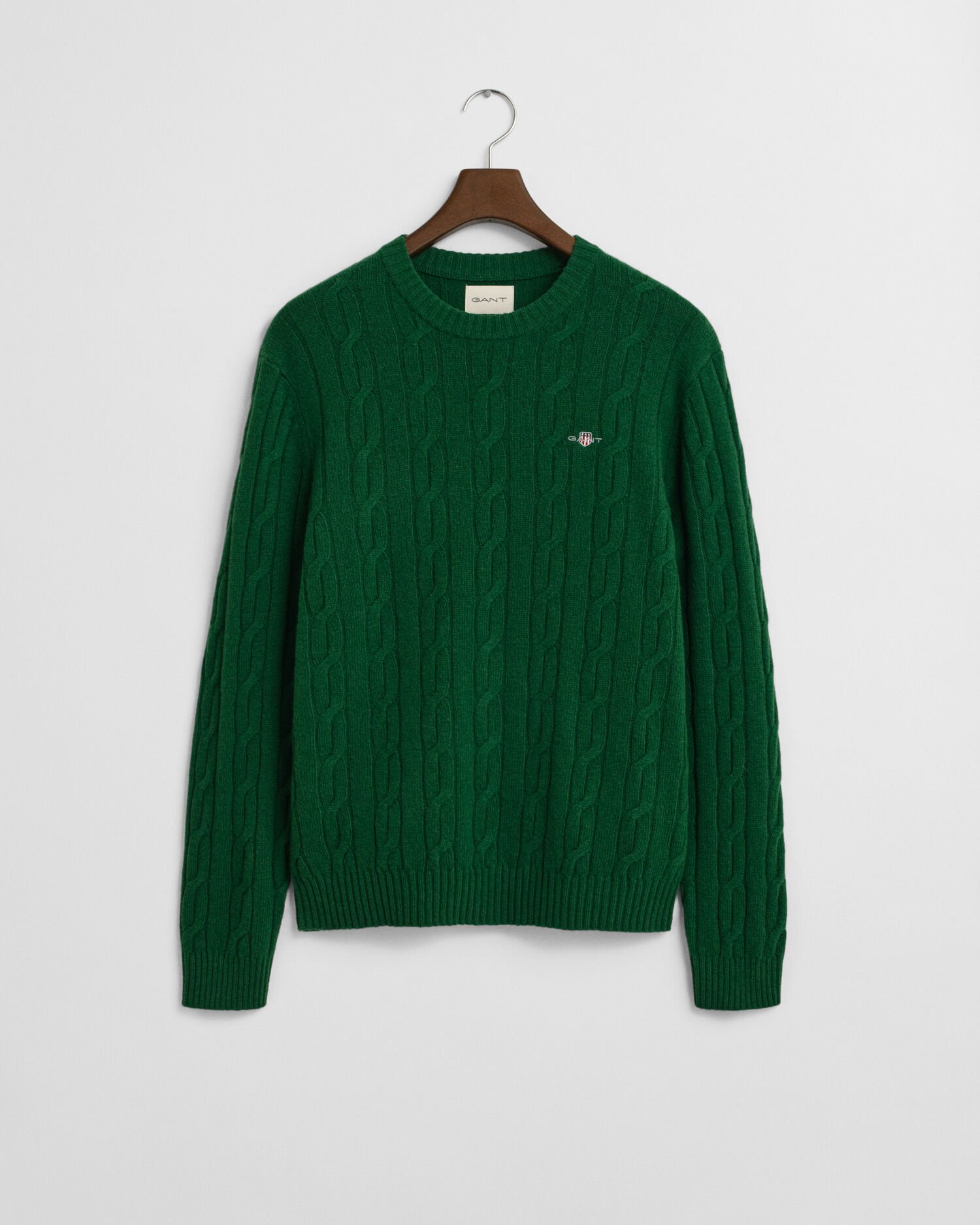 Lambswool Cable Knit Crew Neck Sweater