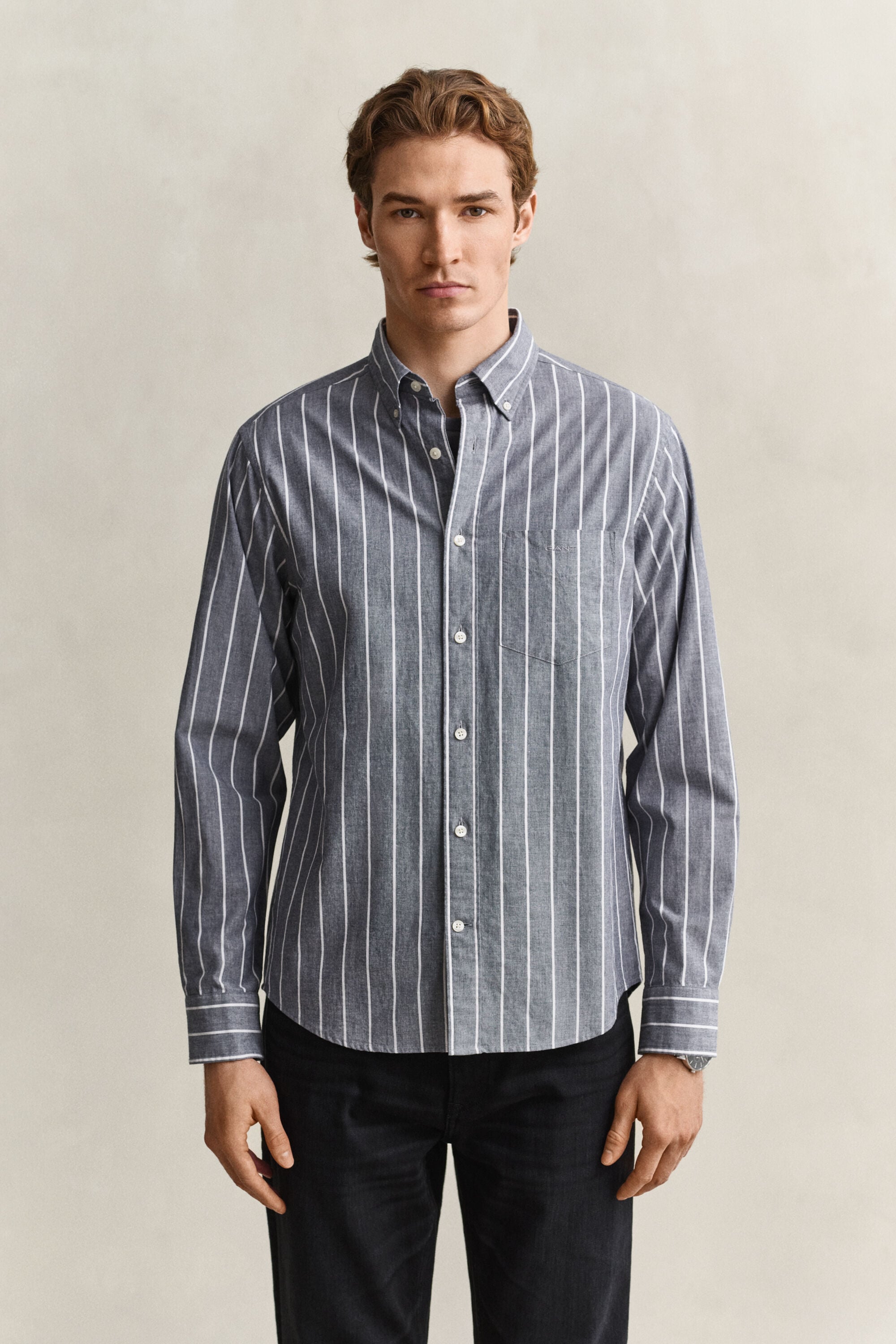 Striped Mélange Poplin Shirt