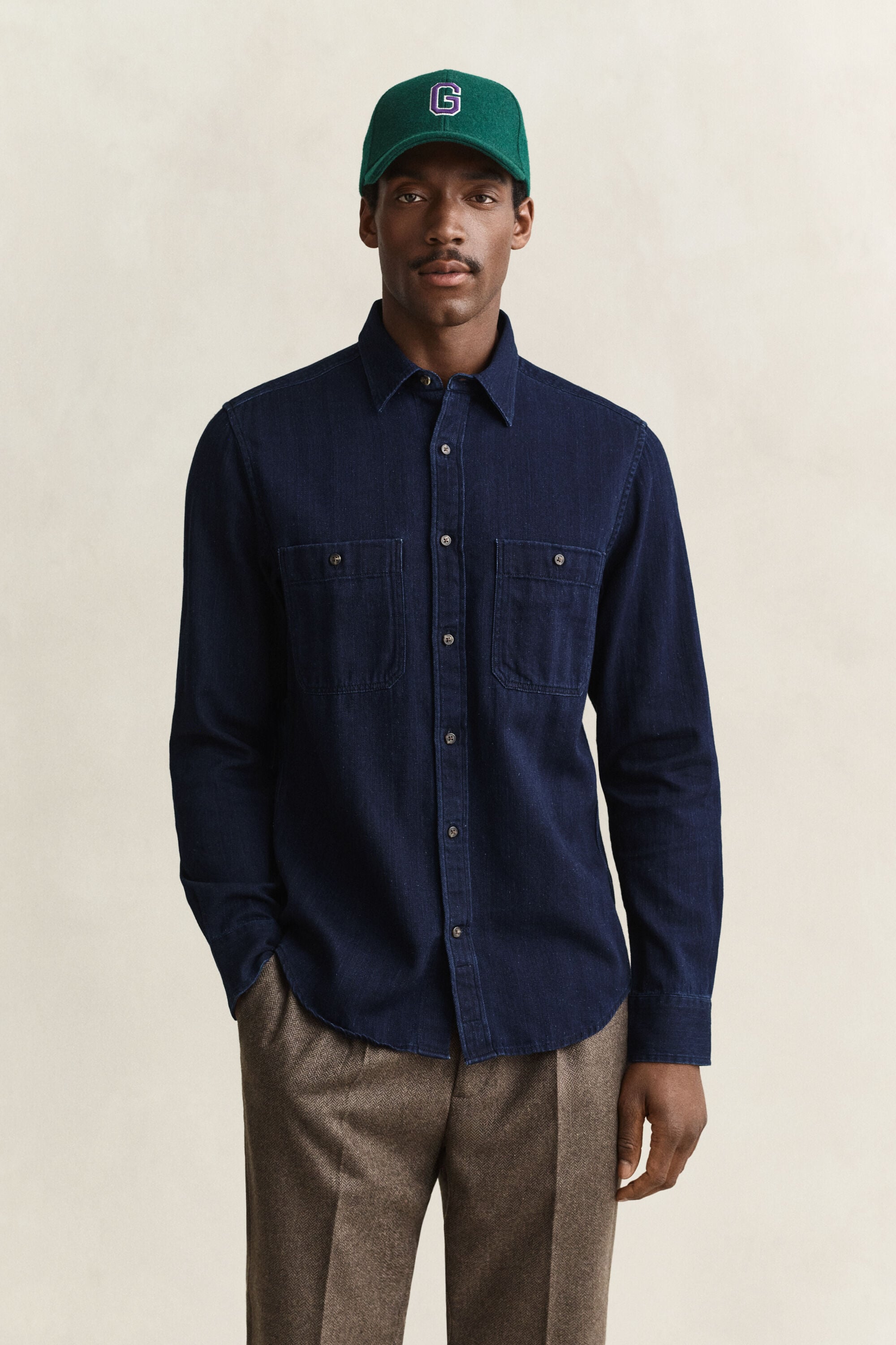 Indigo Herringbone Shirt