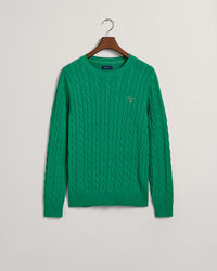 Cotton Cable Knit Crew Neck Sweater