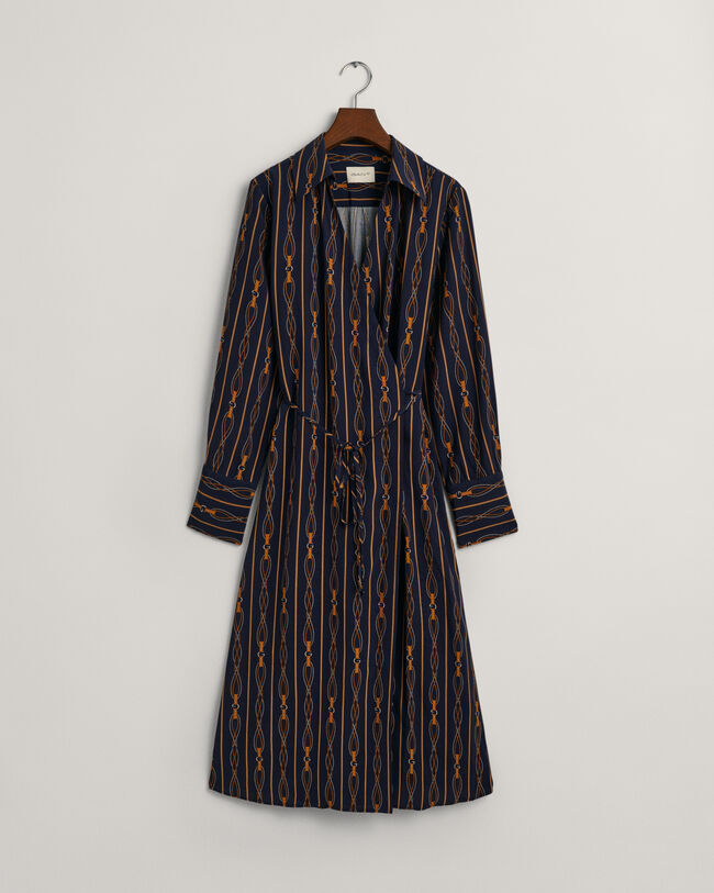Regular Fit Rope Stripe Wrap Dress