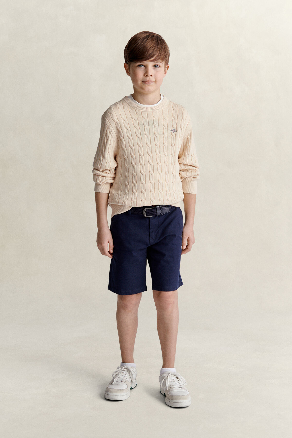 Teen Boys Shield Sweater — CREAMED WHITE