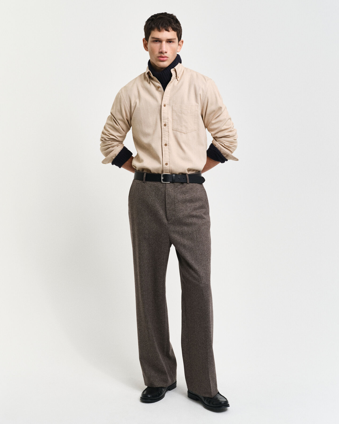 Regular Fit Flannel Herringbone Shirt