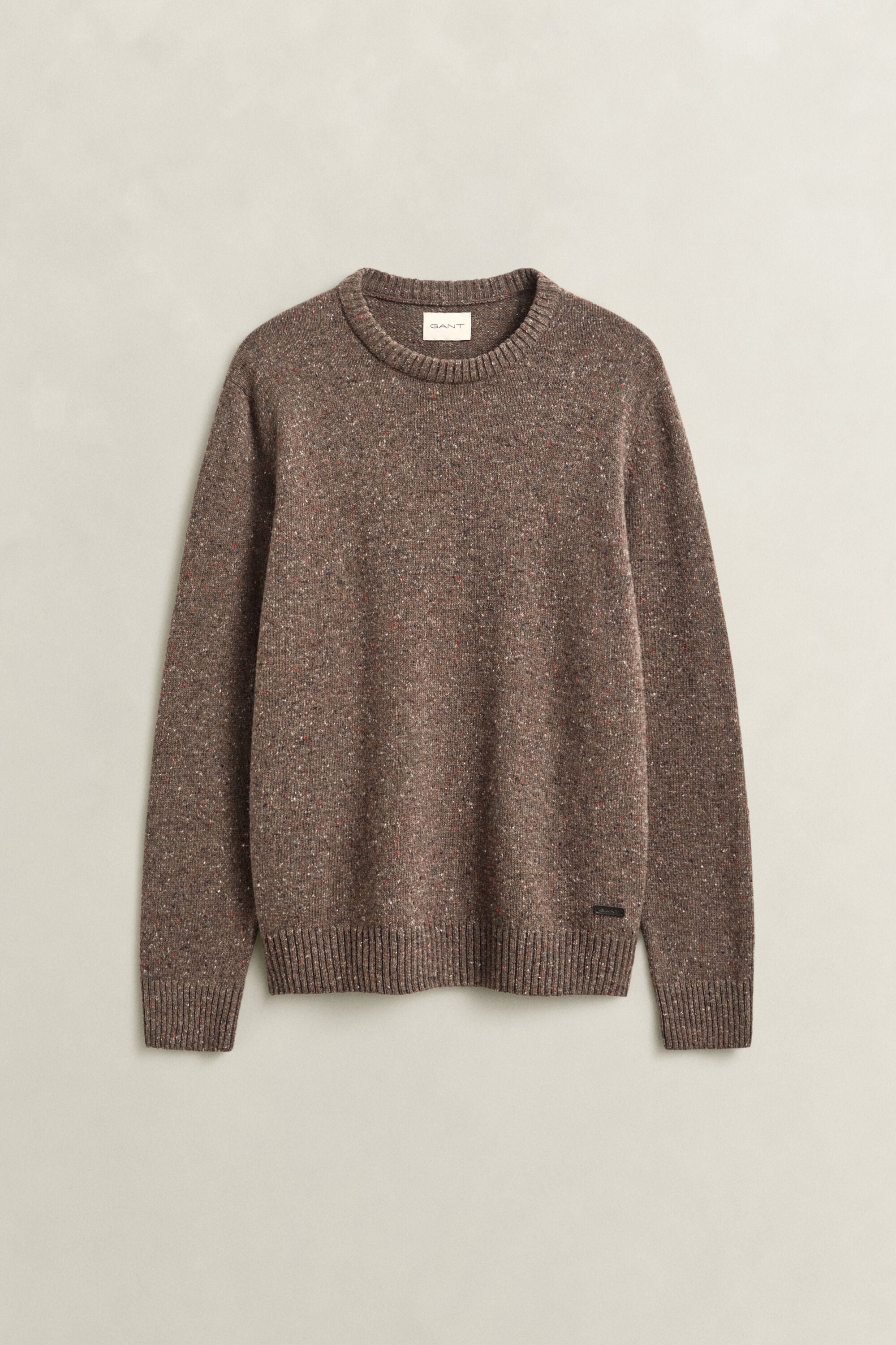 Wool Blend Nepps Crew Neck Sweater