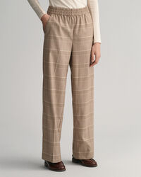 Relaxed Fit Checked Pull-On Pants