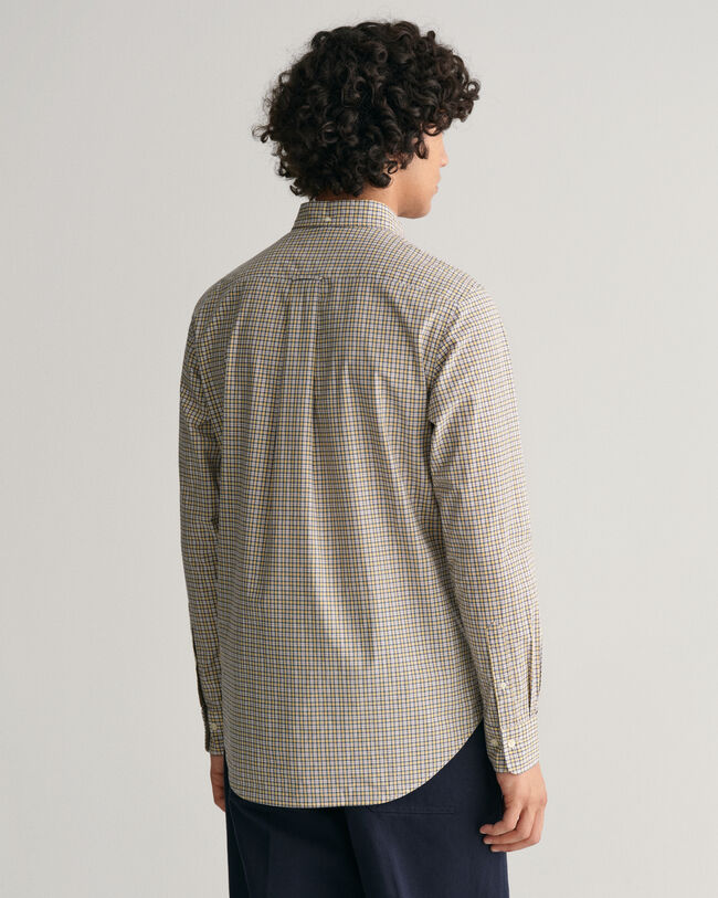 Regular Fit Micro Checked Poplin Shirt