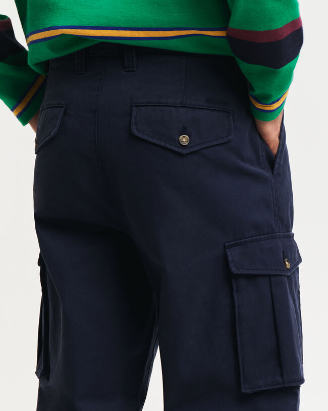 Regular Fit Cotton Twill Cargo Pants