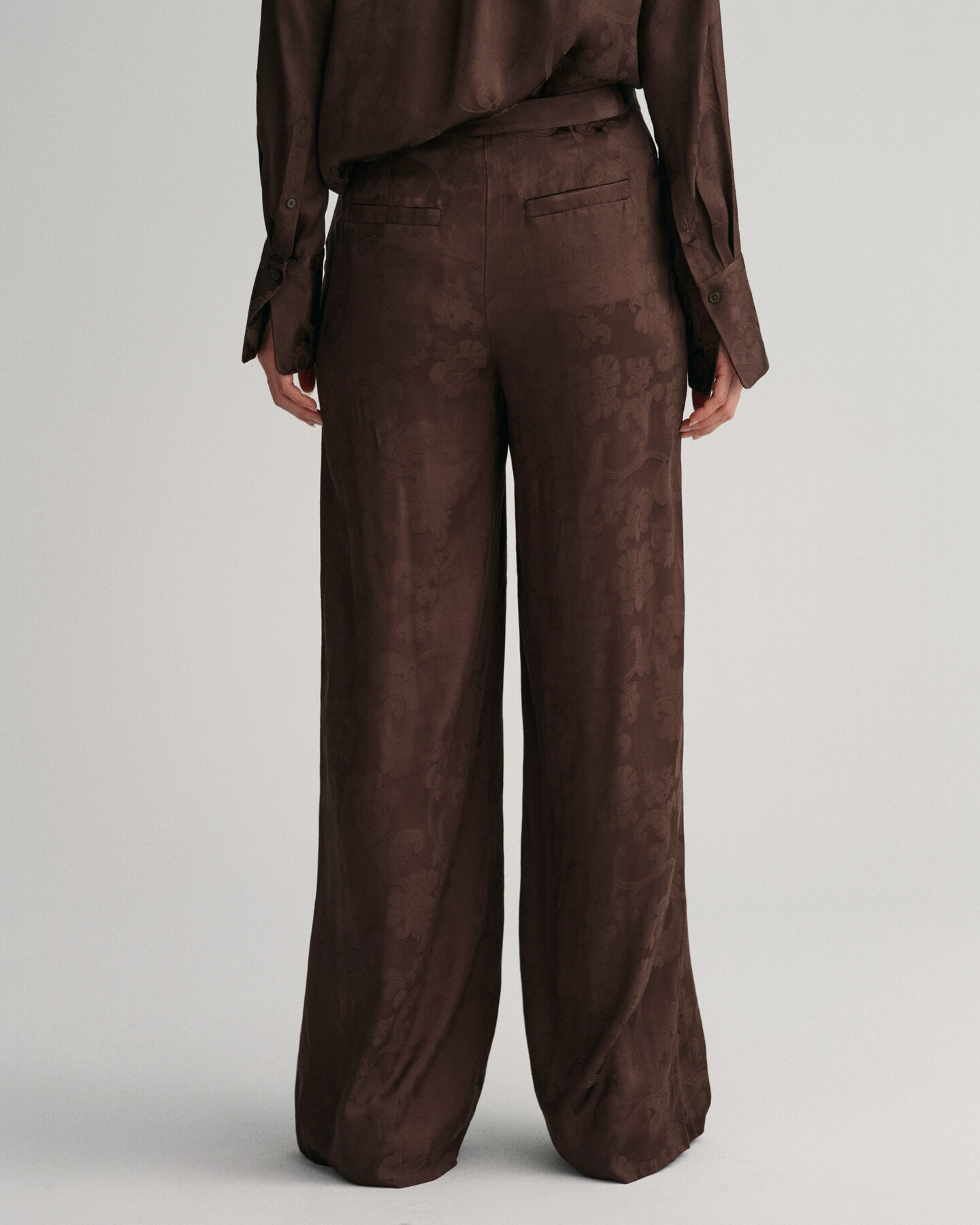 Wide Leg Lace Jacquard Pants