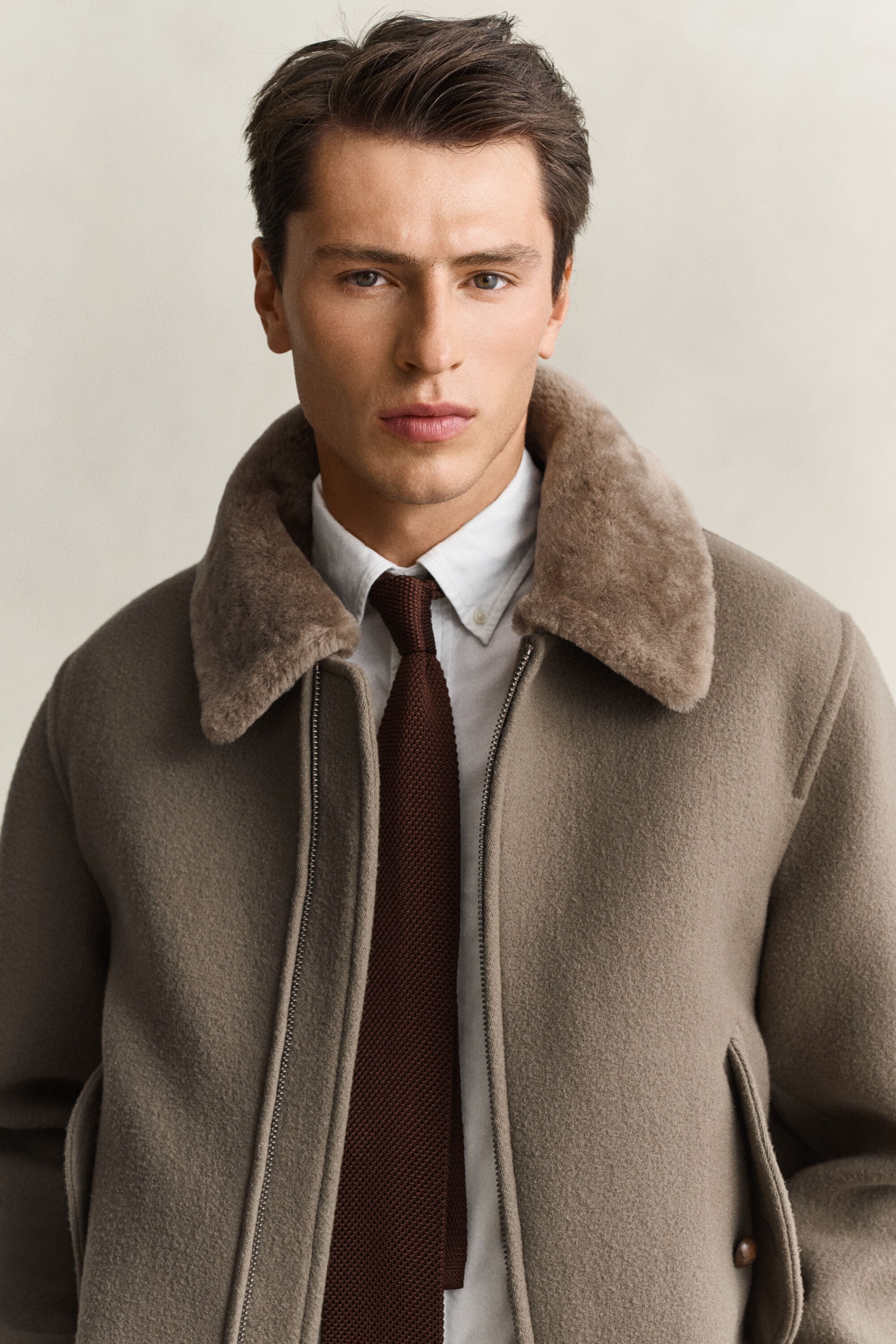 Wool Shearling Aviator Jacket