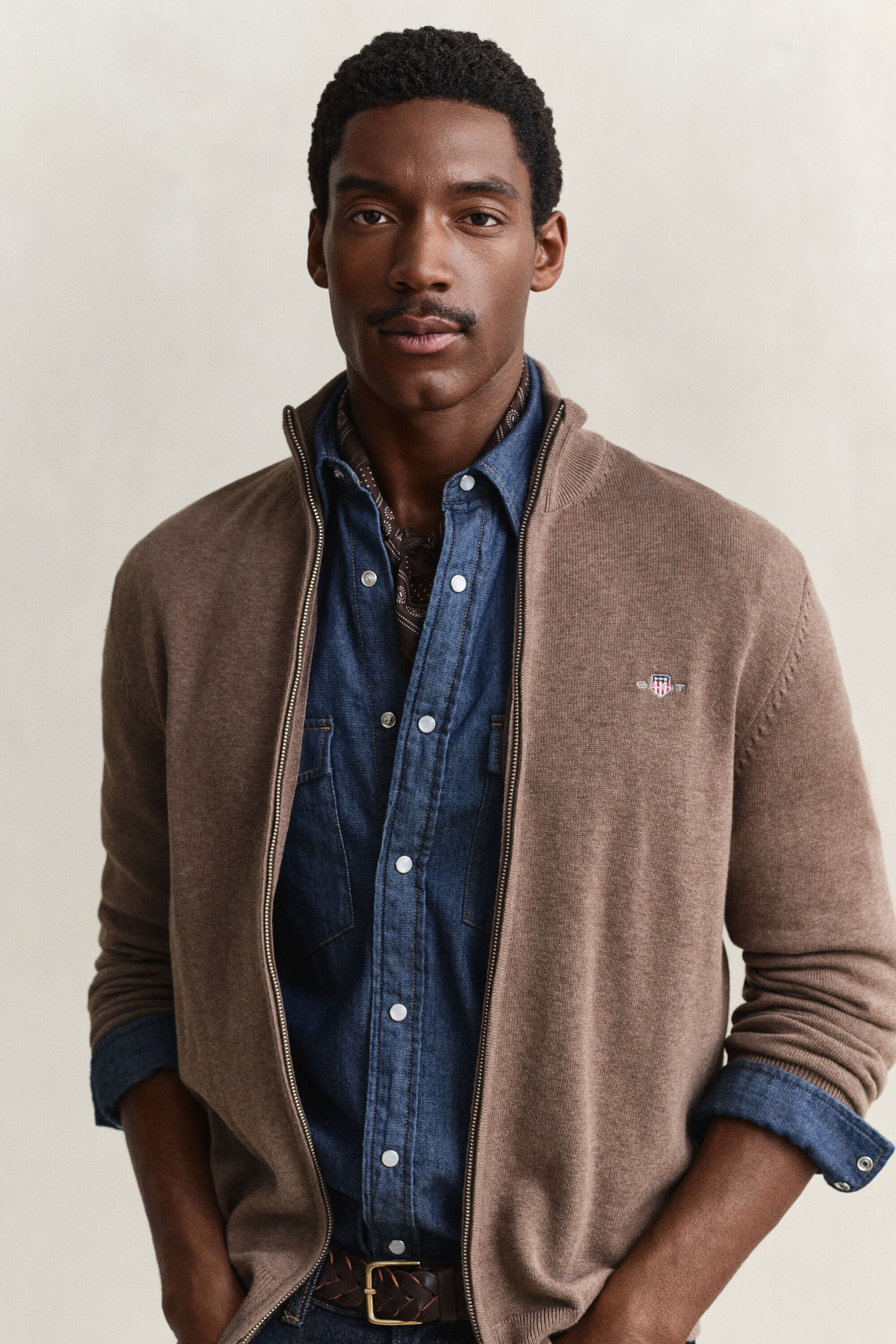 Casual Cotton Zip Cardigan