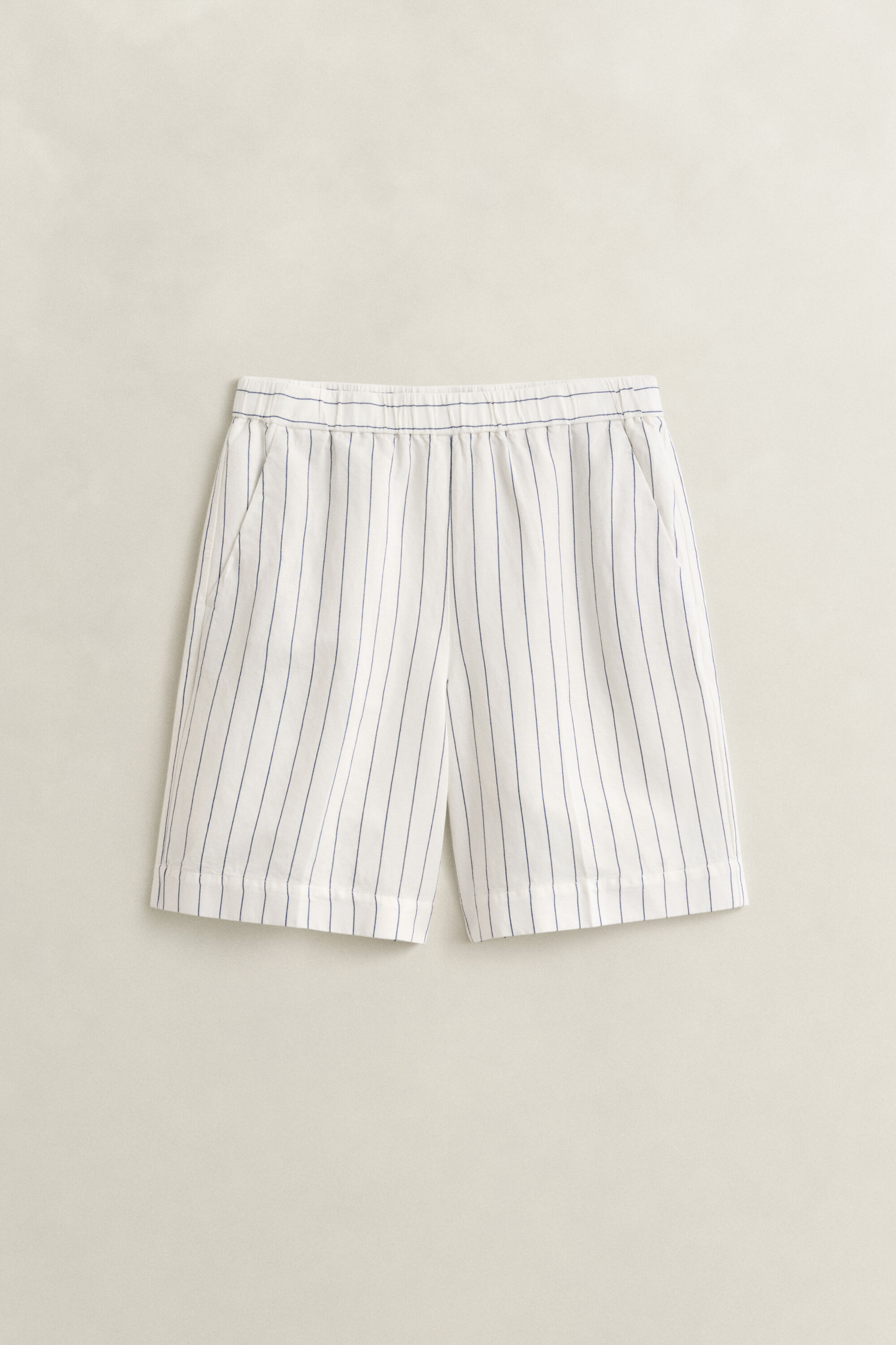 Striped Linen Blend Shorts