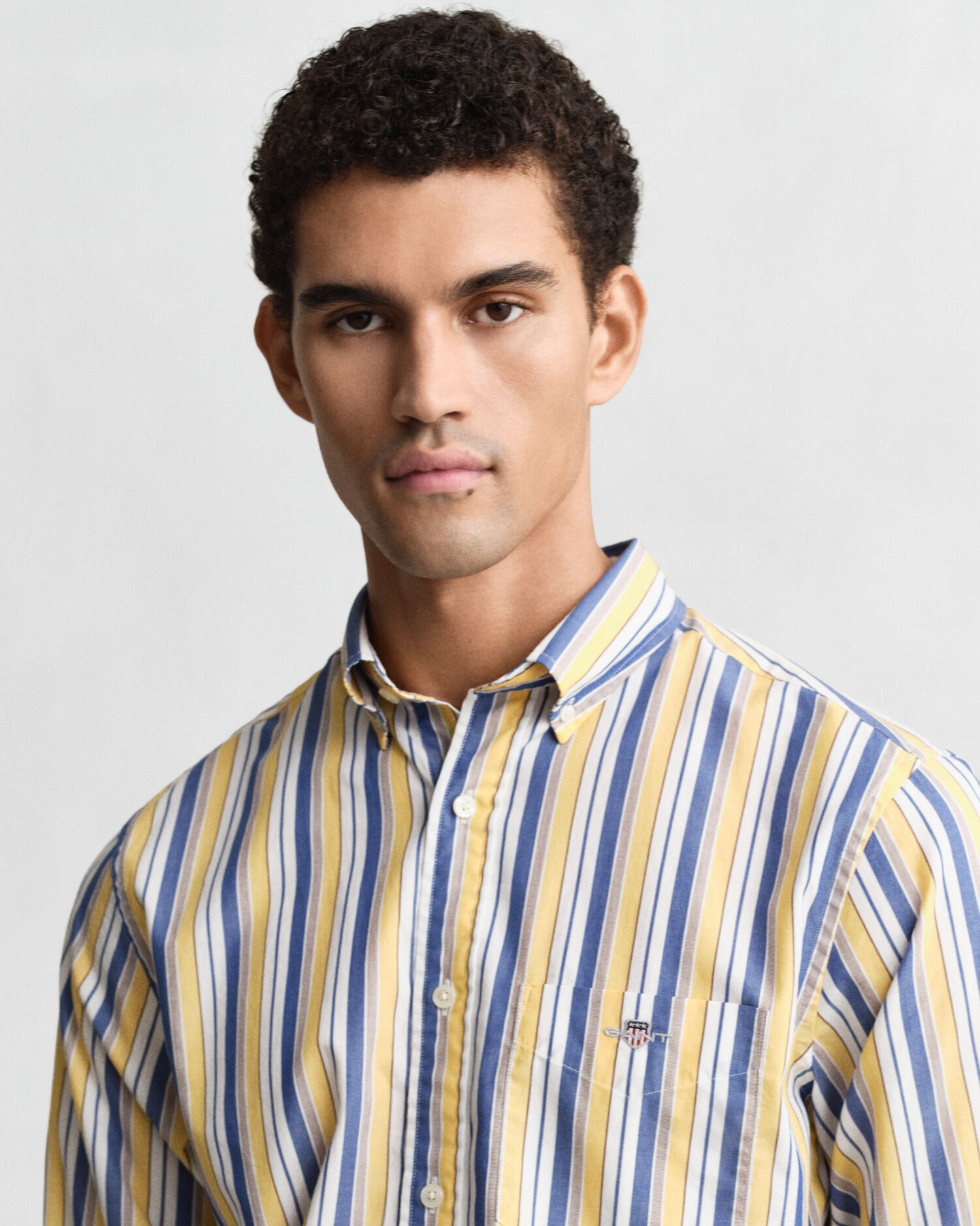 Regular Fit Striped Poplin Shirt — FADED SUNSET