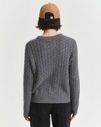 Cashmere Cable Knit Crew Neck Sweater