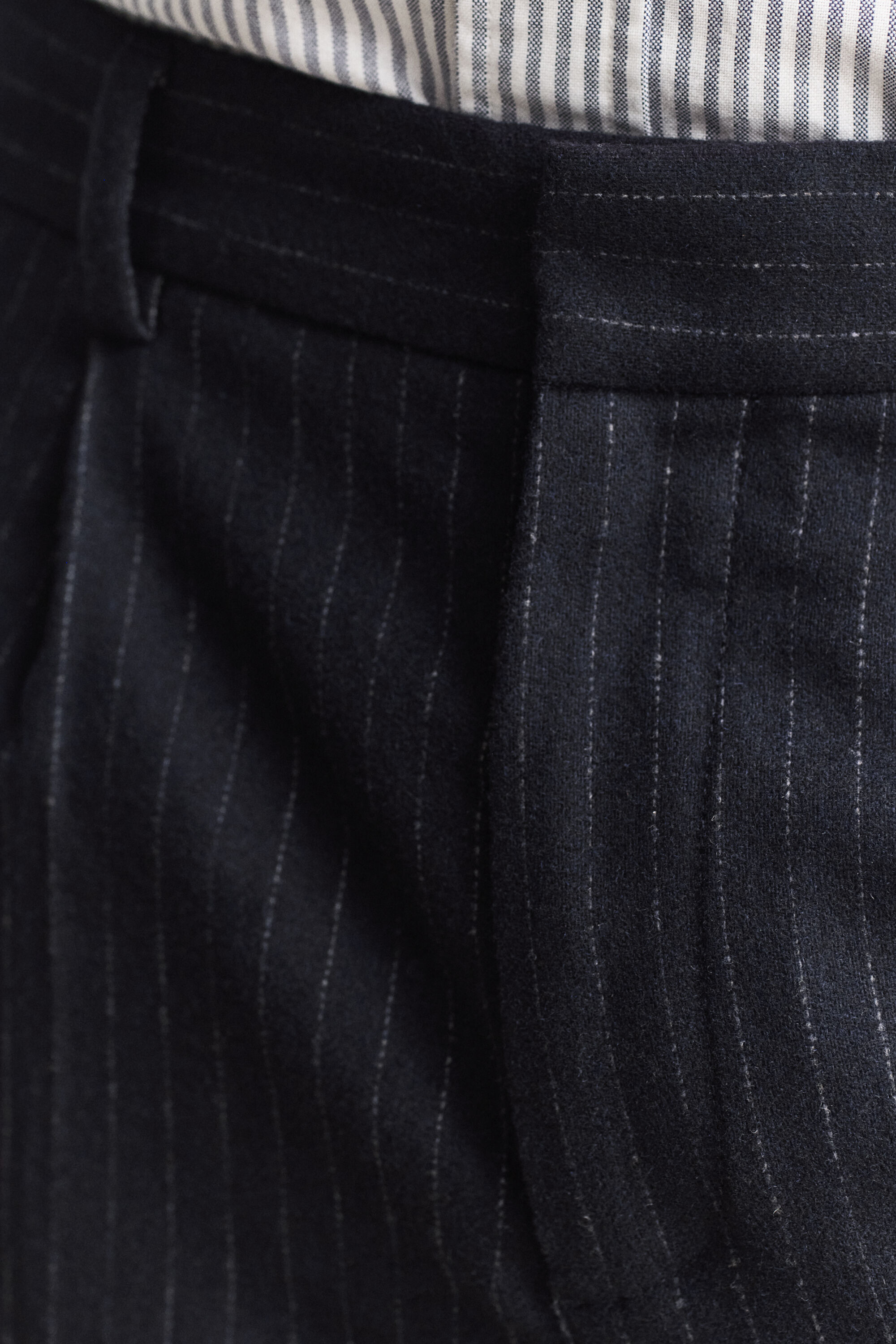 Tapered Wool Flannel Pants