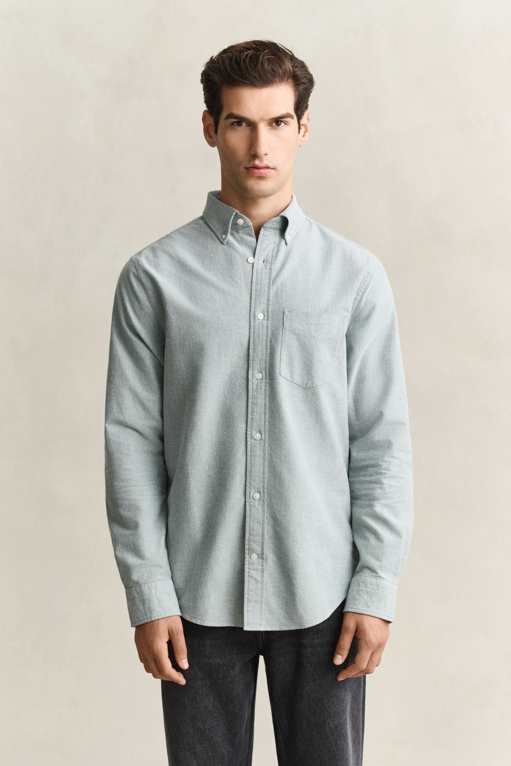 Brushed Oxford Shirt — DARK EMERALD