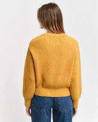 Ribbed Knitted Crew Neck Sweater