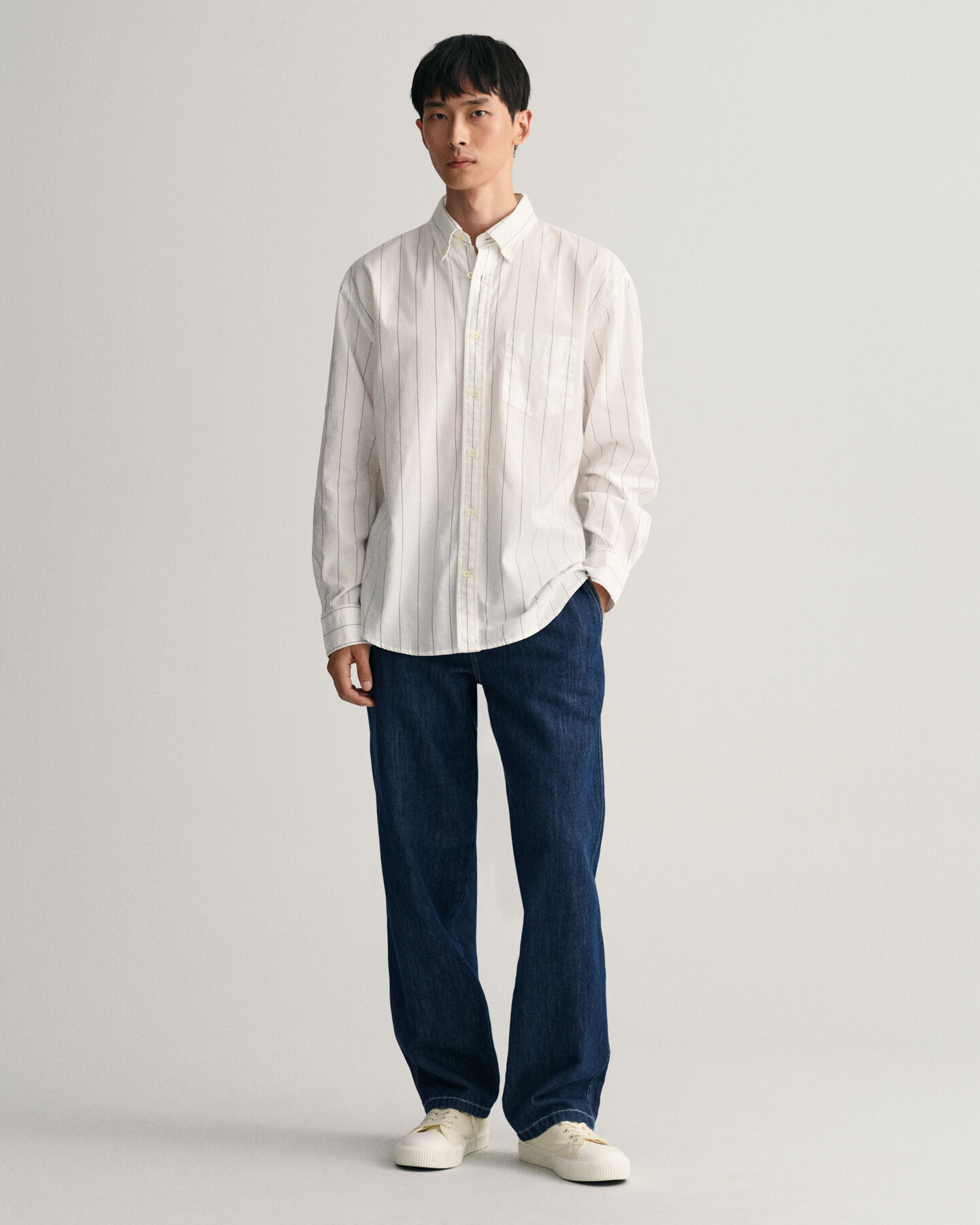 Relaxed Fit Pinstripe Oxford Shirt