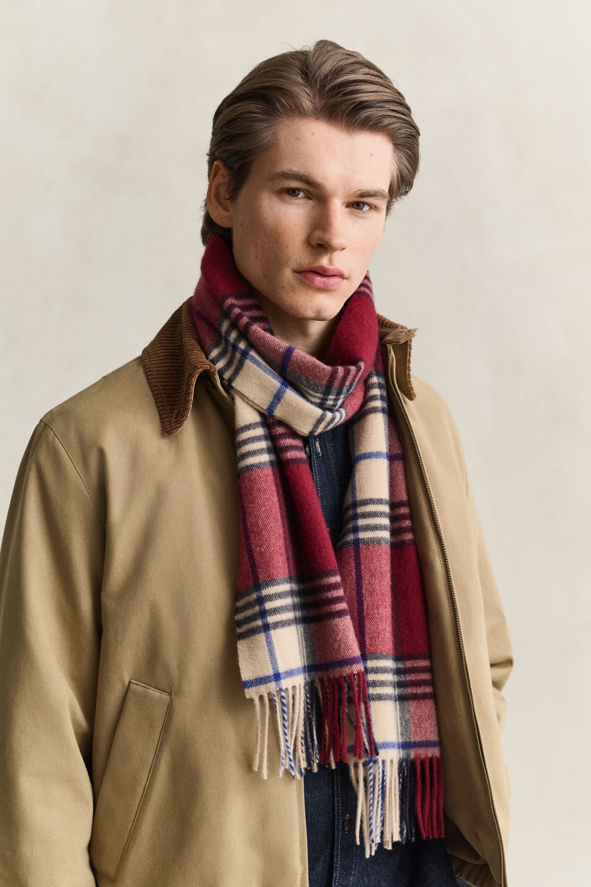 Checked Wool Scarf