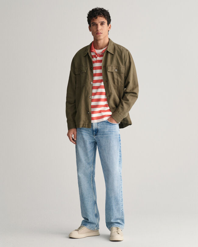 Wide Striped Piqu&eacute; Polo Shirt