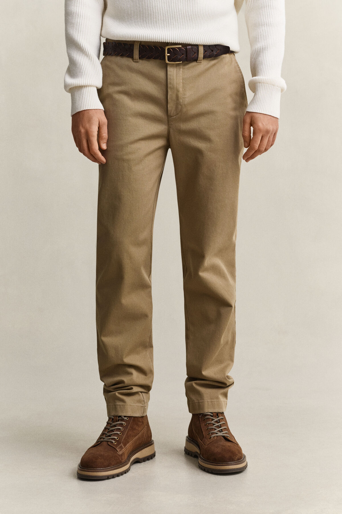 Slim Fit Comfort Chinos — LIGHT TAUPE