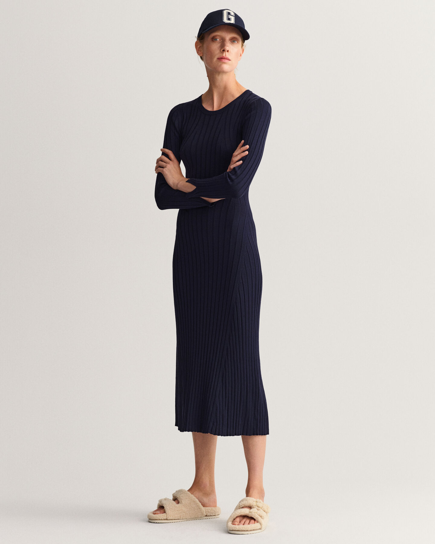 Ribbed Crew Neck Dress