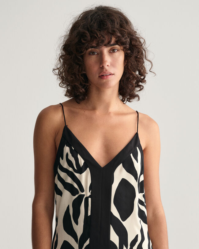 Palm Print Strap Dress
