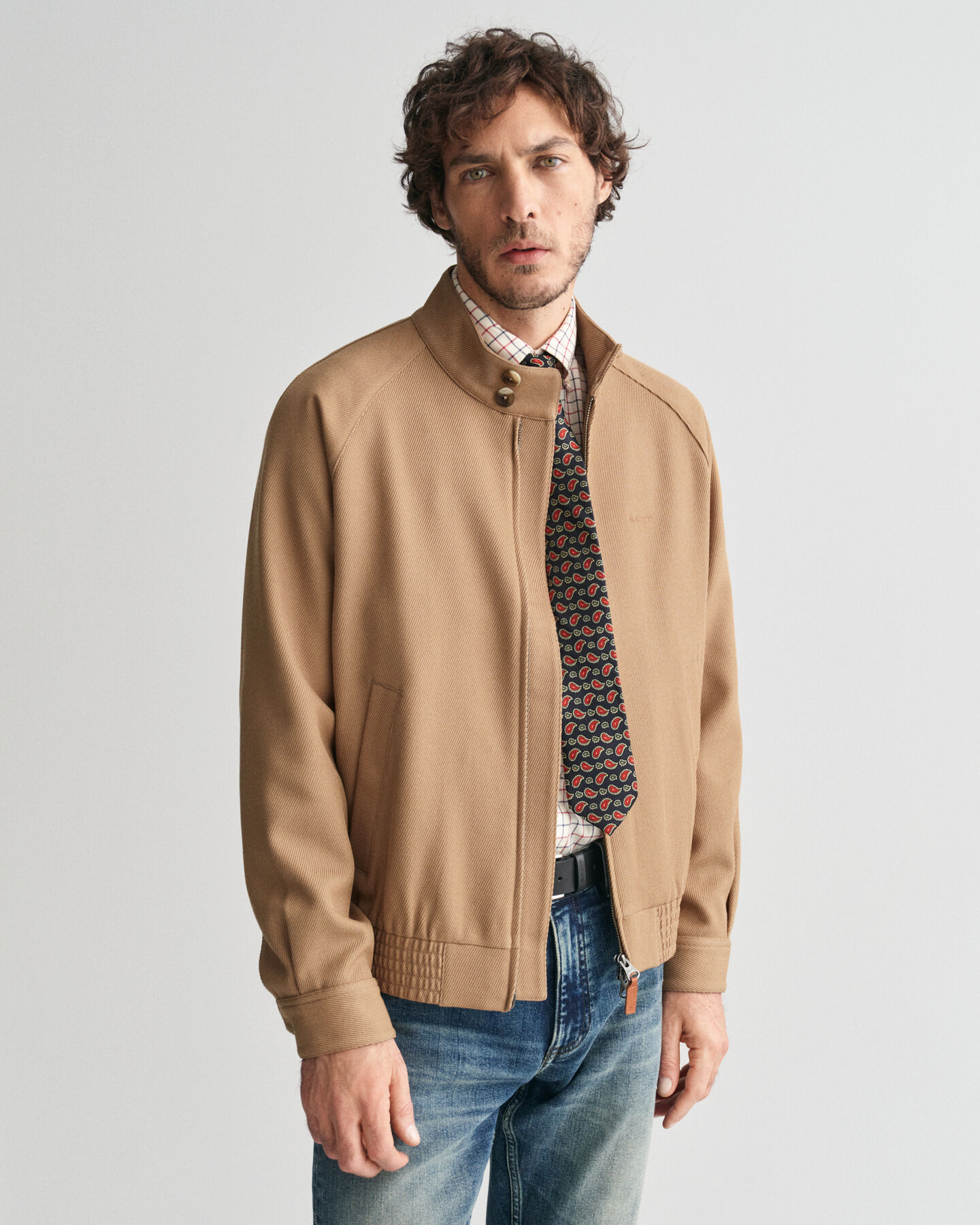 Wool Blend Harrington Jacket