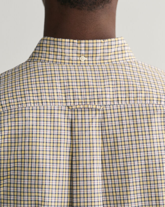 Regular Fit Micro Checked Poplin Short Sleeve Shirt - GANT
