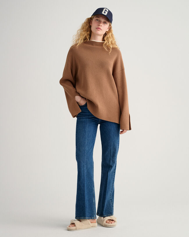 Ribbed Mock Neck Sweater