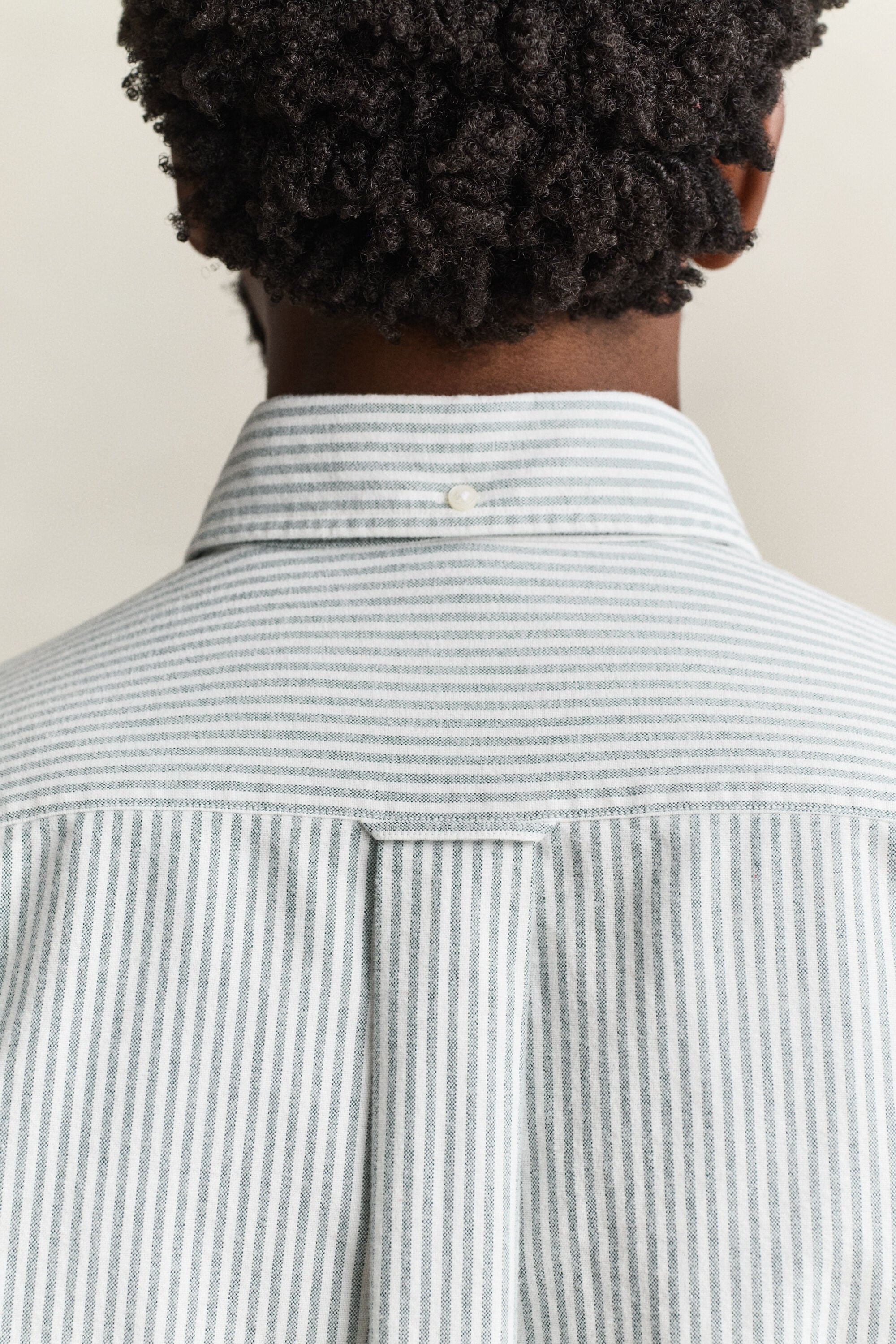 Striped Brushed Oxford Shirt — DARK EMERALD